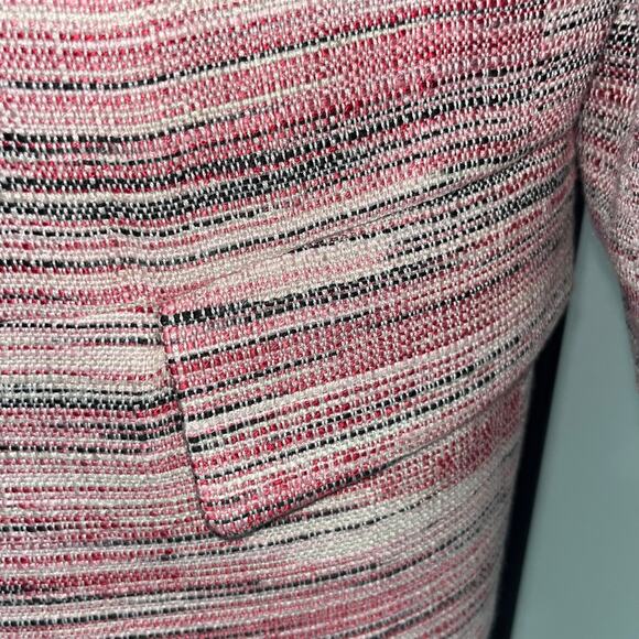 Kasper women's 4P Pink Black White Tweed Open Front Blazer - Picture 5 of 5